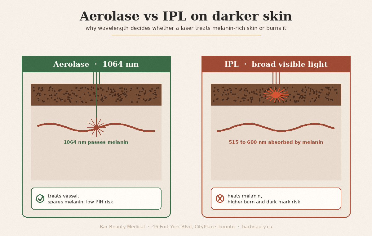 Aerolase vs IPL on darker skin, why 1064nm is safer for melanin-rich skin | Bar Beauty Medical